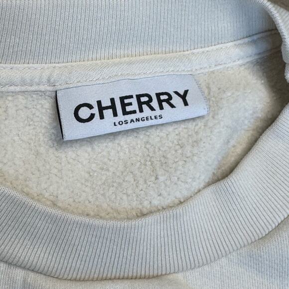 CHERRY LOS ANGELES x 818 TEQUILA Cream Crewneck Sweatshirt with Teal Print - Picture 3 of 11